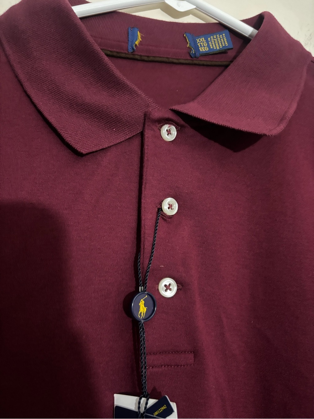 Polo Ralph Lauren Men's Long-Sleeve Polo Shirt - Burgundy Size 2XL - Picture 7 of 13